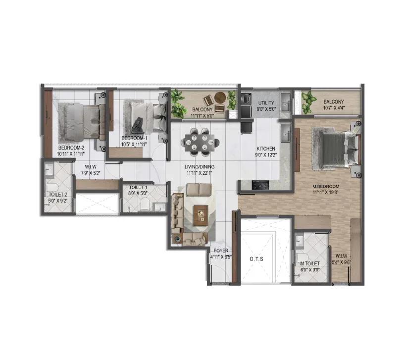 3BHK Regal - Sumadhura Solace (Codename E119) Whitefield