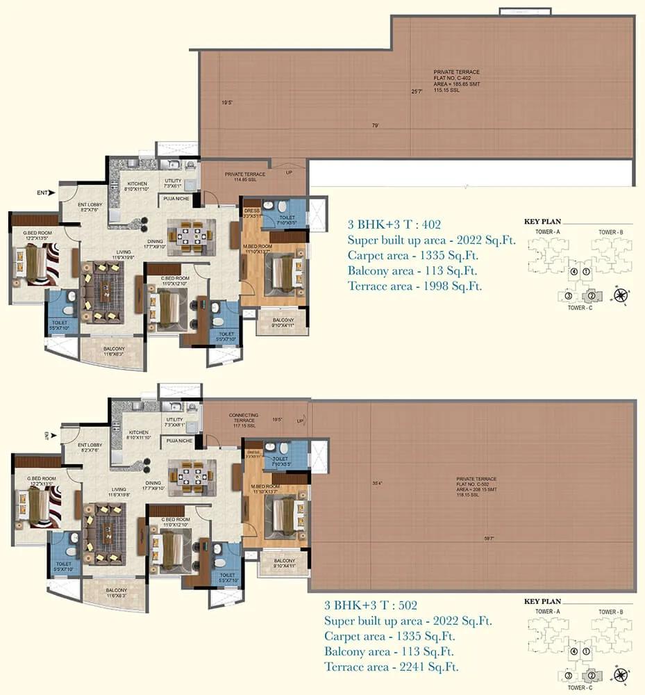 2022 3BHK+3T - Salarpuria Sattva Aqua Vista