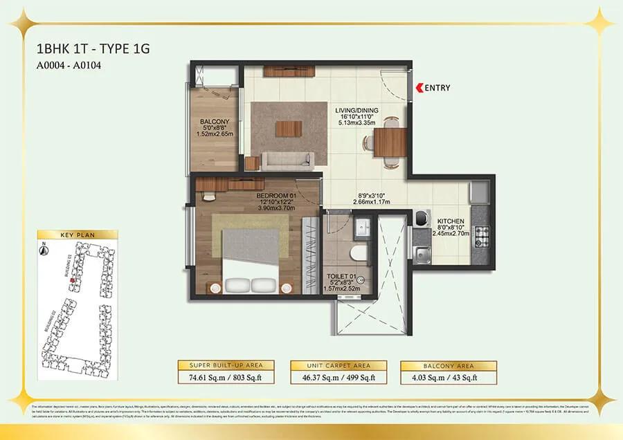 1BHK 803 - Brigade Eternia Yelahanka