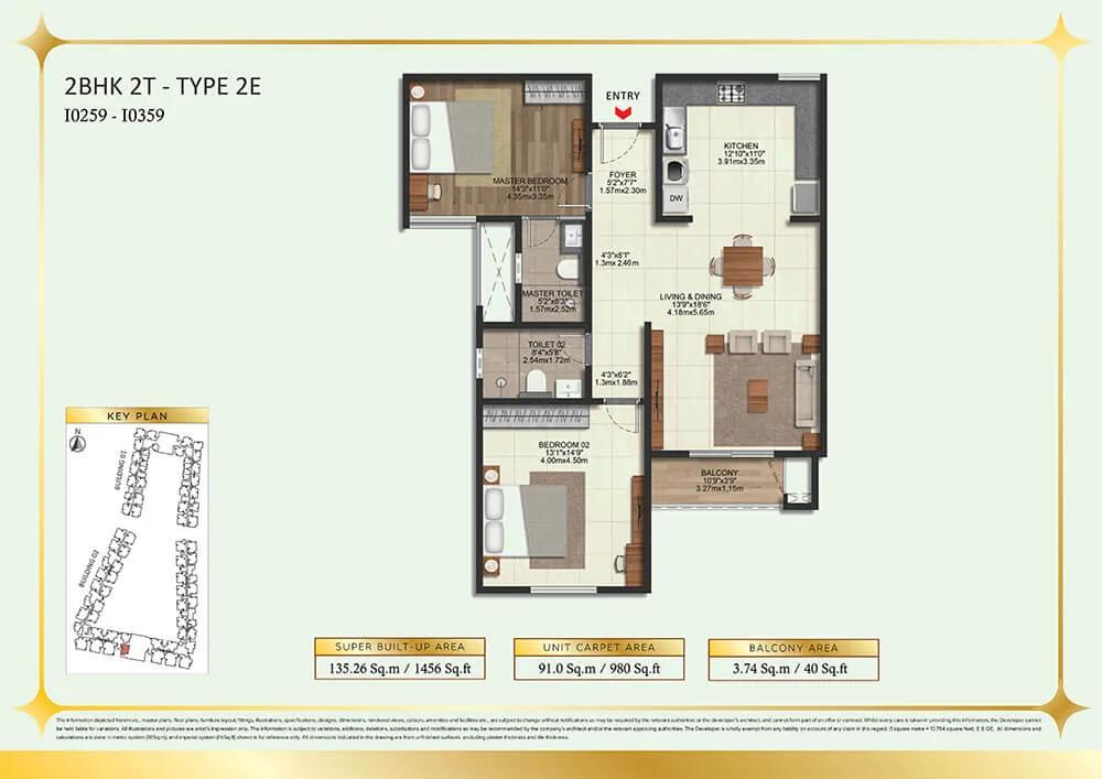 2BHK 1456 - Brigade Eternia Yelahanka