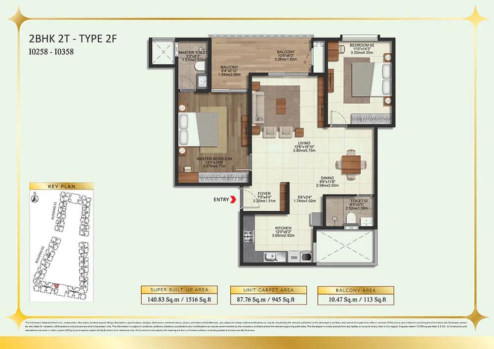 2BHK 1516 - Brigade Eternia Yelahanka