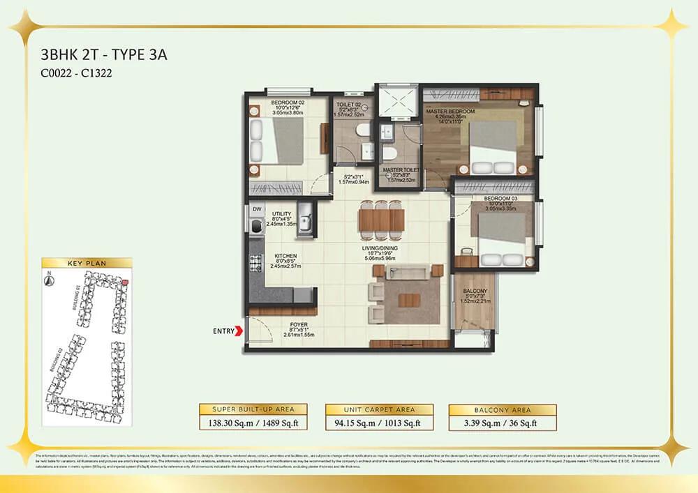 3BHK 1489 - Brigade Eternia Yelahanka