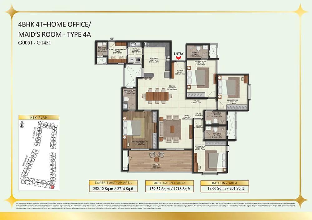 4BHK-Office-Maids 2714 - Brigade Eternia Yelahanka