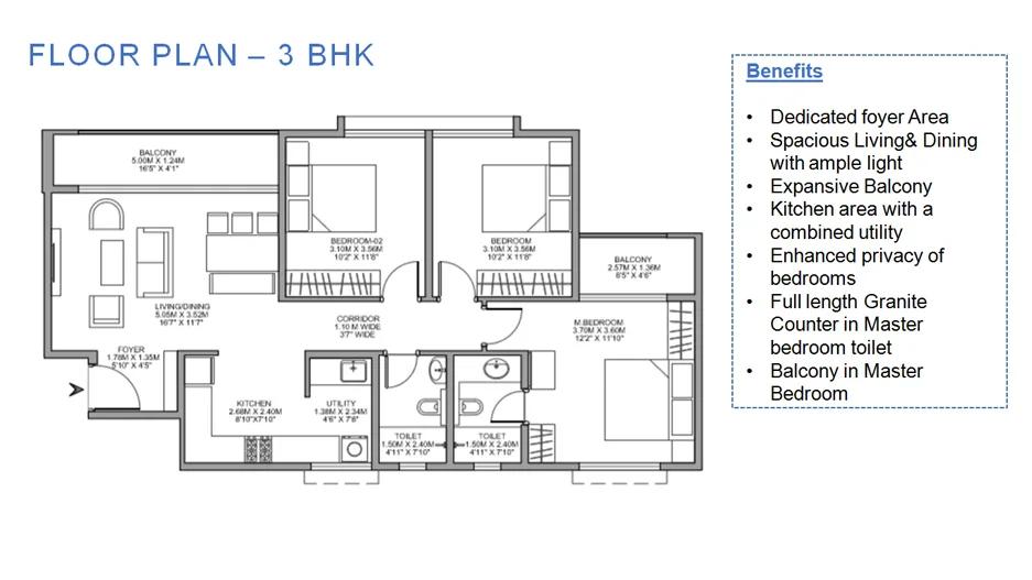 Godrej Nurture Floor Plan 3 BHK