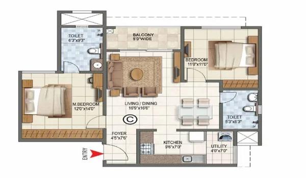 TVS Emerald Avalon floor plan