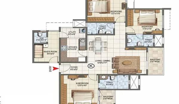 Embassy Knowledge Park Apartment floor plan