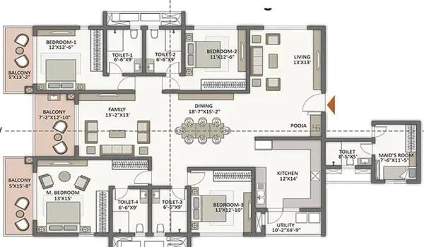 Courtyard by Vedant Suraksha floor plan