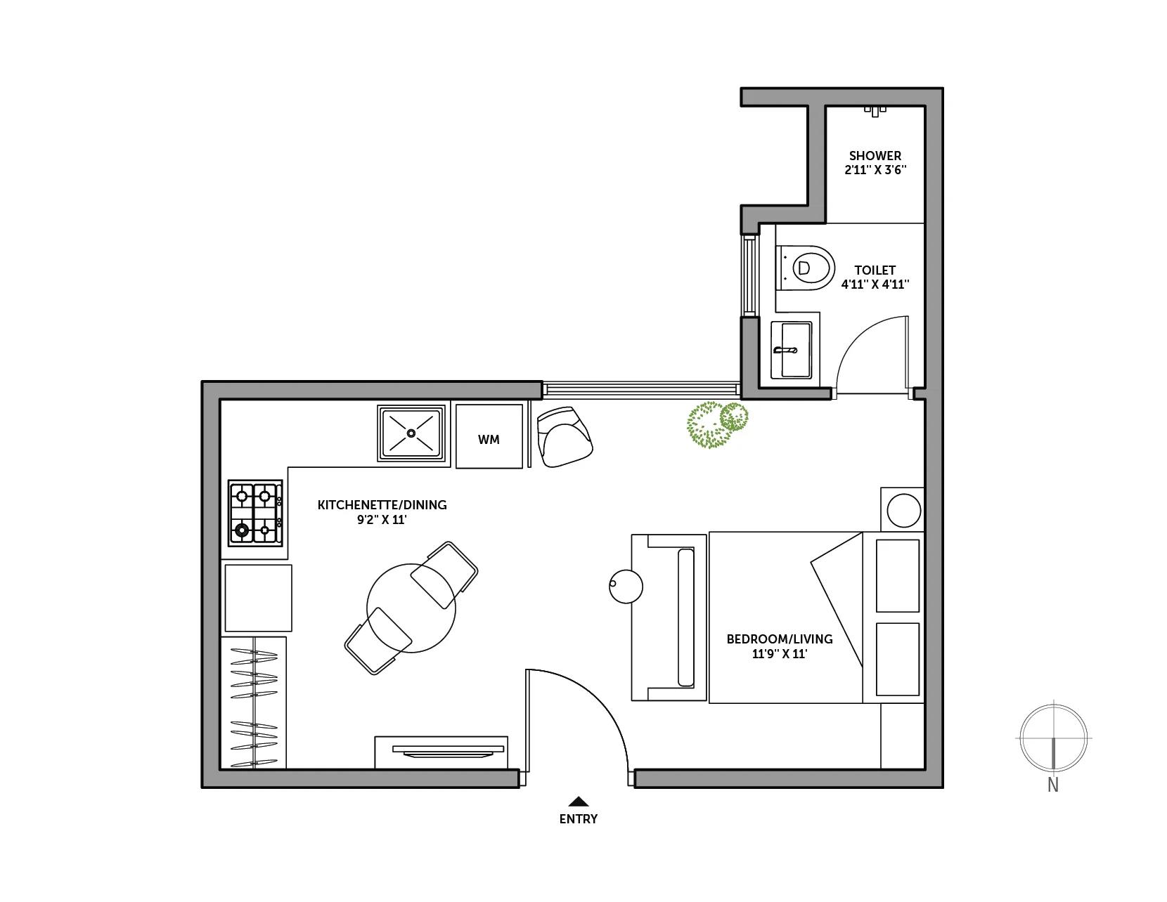 Assetz Canvas and Cove studio floor plan