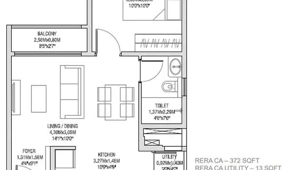 Godrej Splendour 1 BHK floor plan