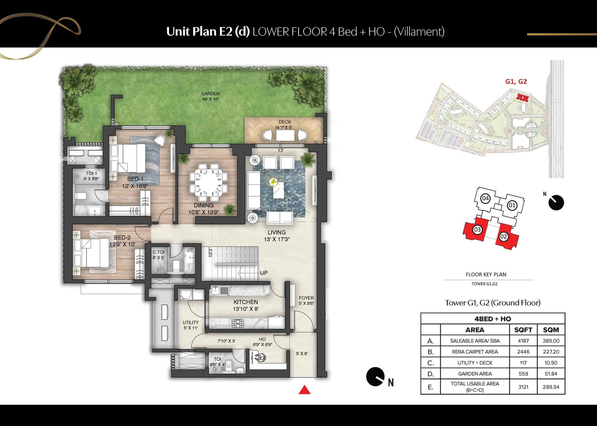 Prestige Mayflower duplex unit plan